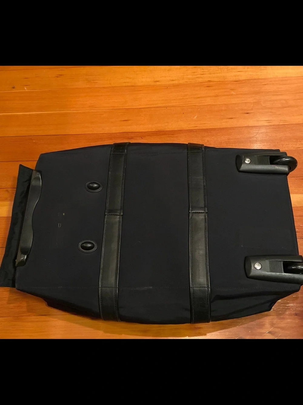 Hermes Black Men’s Duffel Bag with Leather Trim
